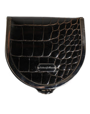 Dolce & Gabbana Black Polished Crocodile Leather Mens Coin Purse Wallet - ACCEXO