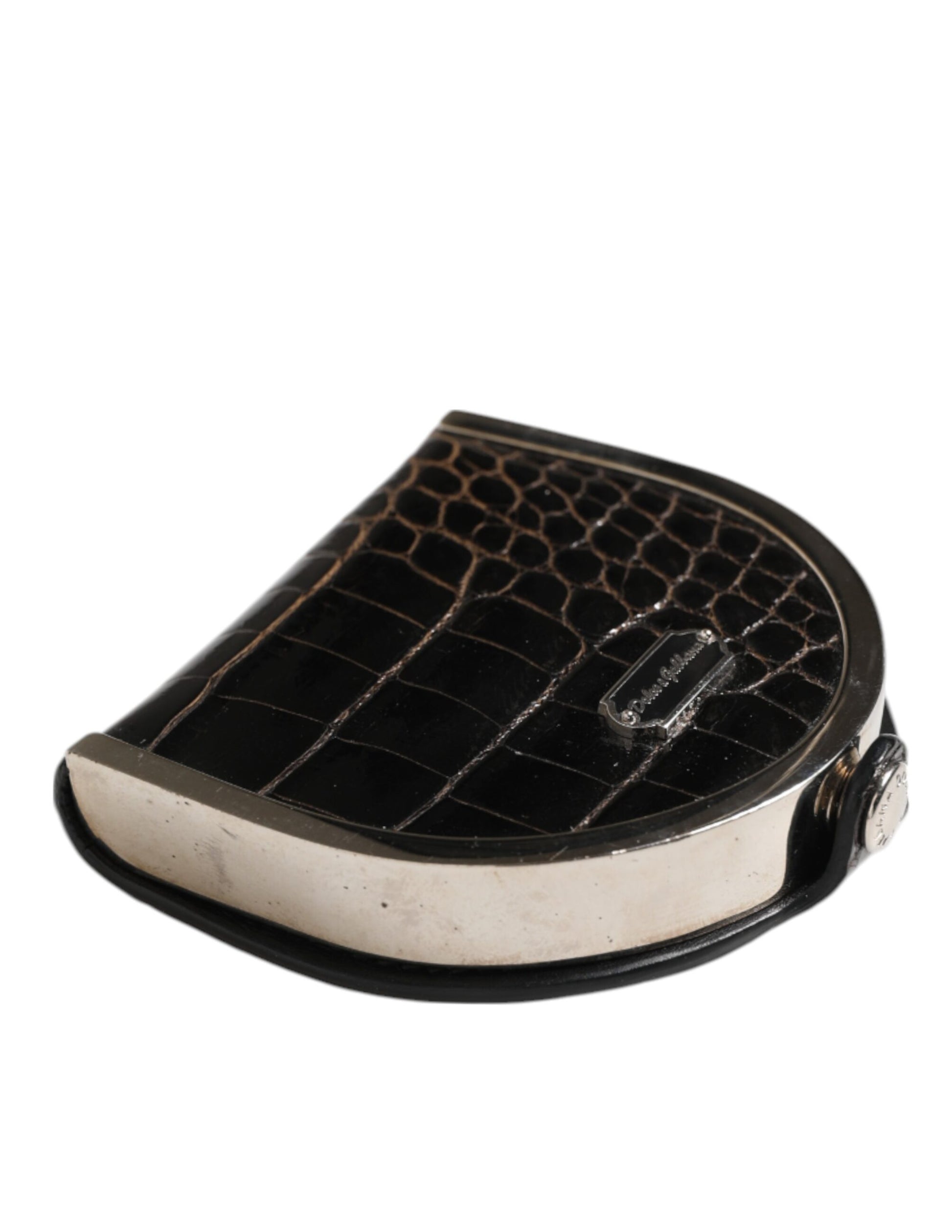 Dolce & Gabbana Black Polished Crocodile Leather Mens Coin Purse Wallet - ACCEXO