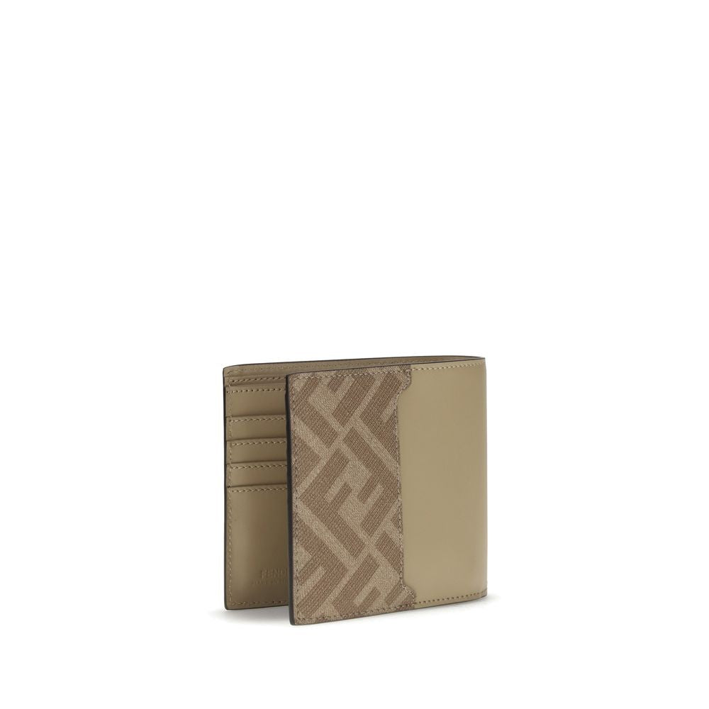 Fendi FF leather and canvas bifold Wallet - ACCEXO