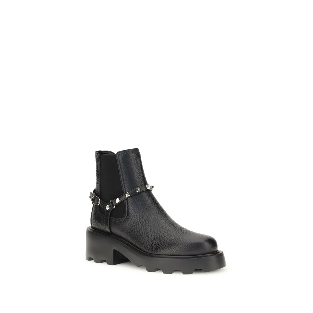 Valentino Garavani Leather Ankle Boots - ACCEXO