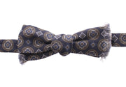 Dolce & Gabbana Blue Silk Baroque Fantasi Tied Bow Tie Papillon - ACCEXO