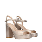 Stuart Weitzman Beige Leather Platform Sandals
