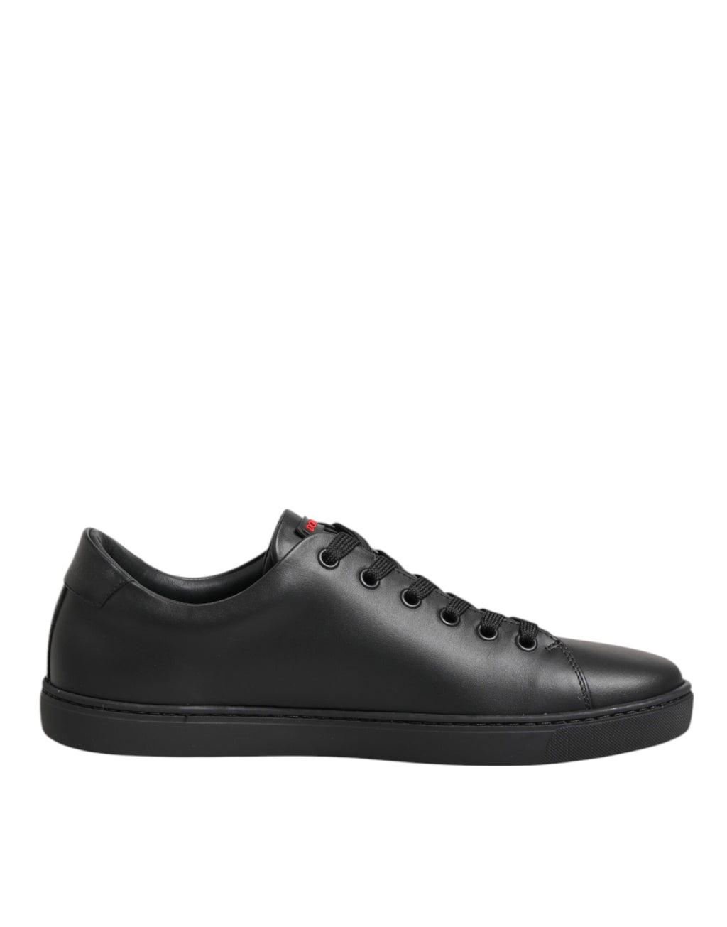 Dolce & Gabbana Black Leather Crystal Heart Low Top Sneakers  Shoes - ACCEXO