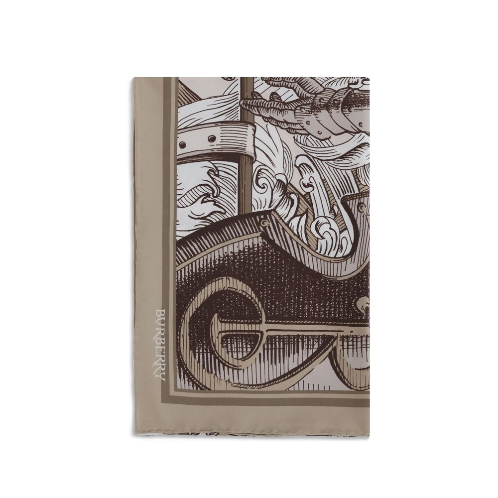 Burberry Knight Engraving print silk Scarf - ACCEXO