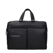 Piquadro Black Leather Business And Laptop Bags