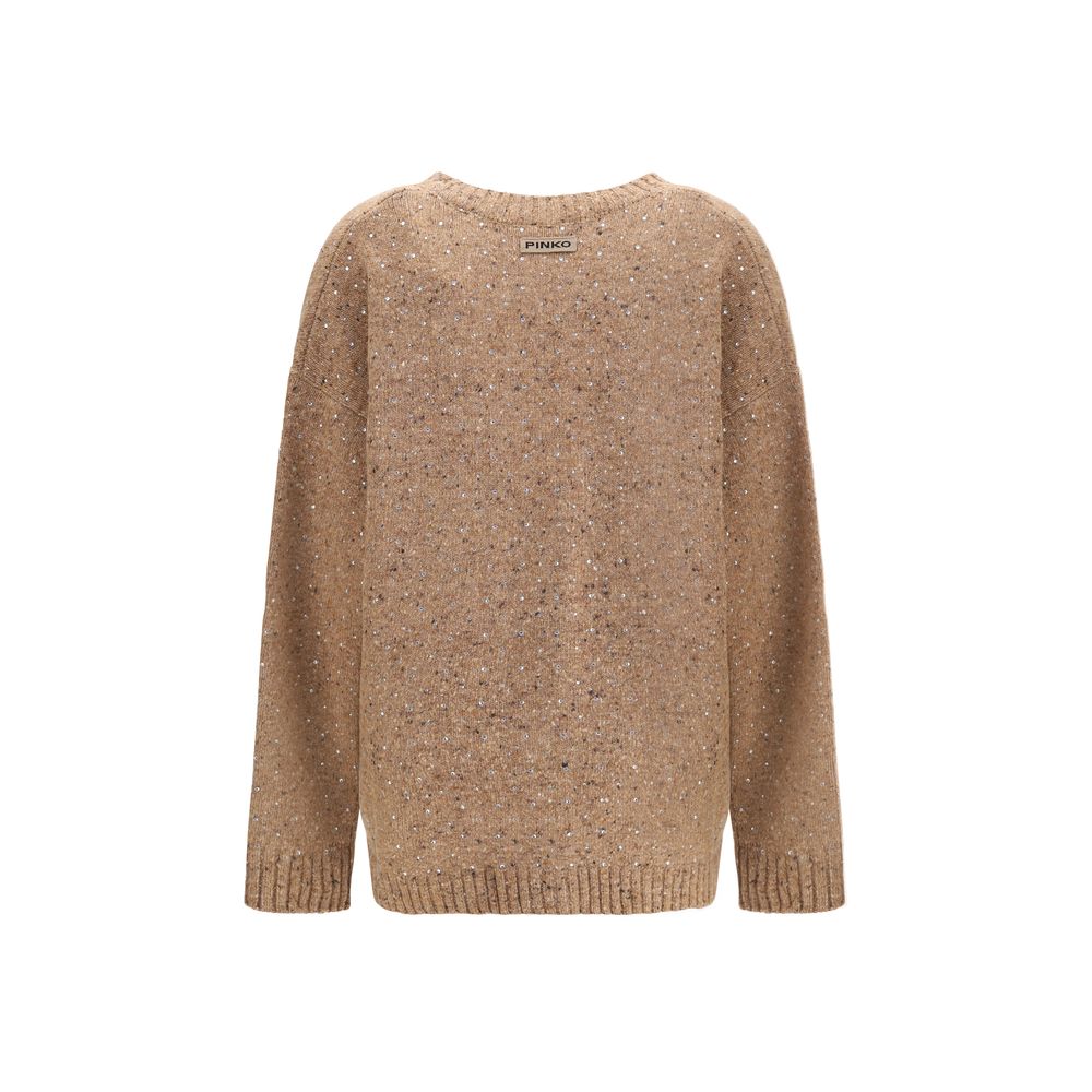 PINKO Bouclé fabric Cardigan with rhinestones - ACCEXO