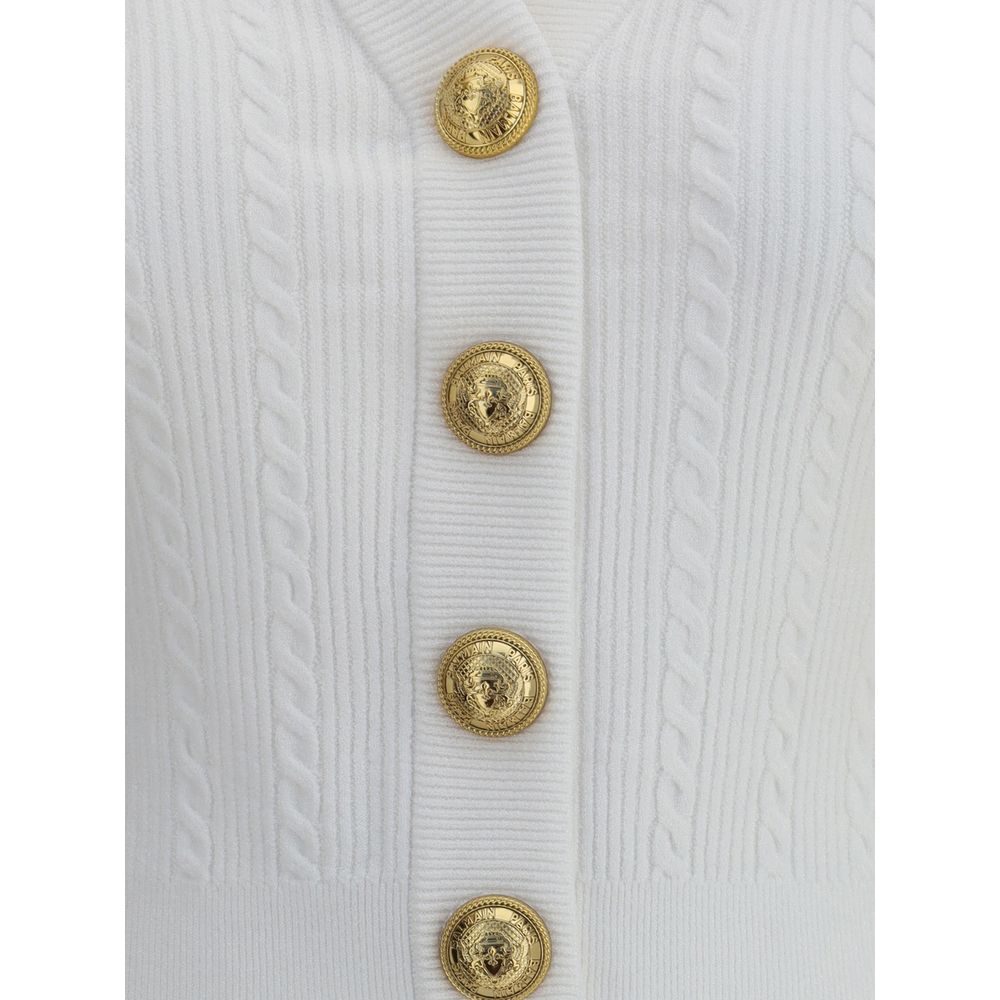 Balmain Ribbed and braided Cardigan - ACCEXO