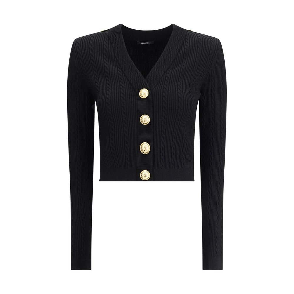Balmain Ribbed and braided Cardigan - ACCEXO