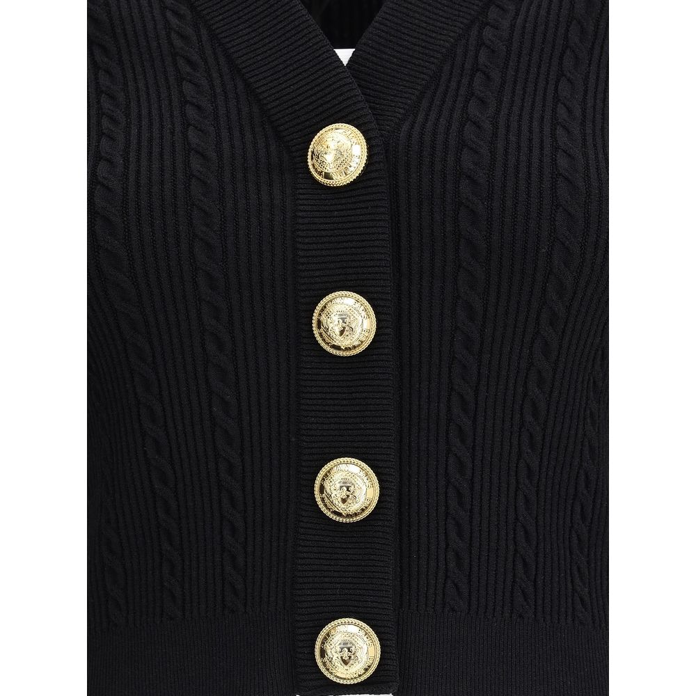 Balmain Ribbed and braided Cardigan - ACCEXO