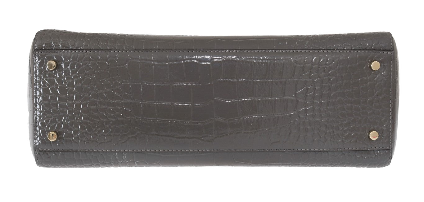 Kate Spade Grey Croc Embossed Leather Elissa Bristol Drive Tote Handbag Bag - ACCEXO