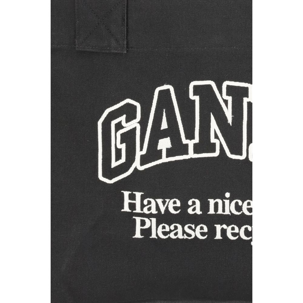 Ganni Logo canvas Tote Bag - ACCEXO