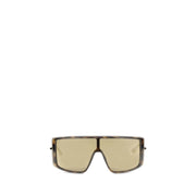 Alexander McQueen Havana T-Bar Visor Sunglasses - ACCEXO