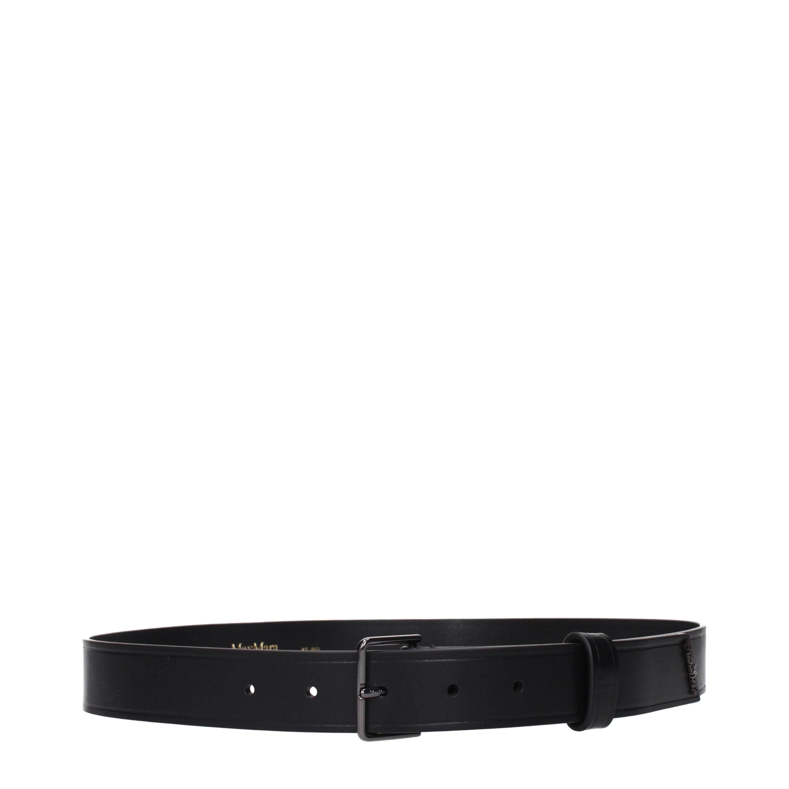 Max Mara Black Leather Regular Belts