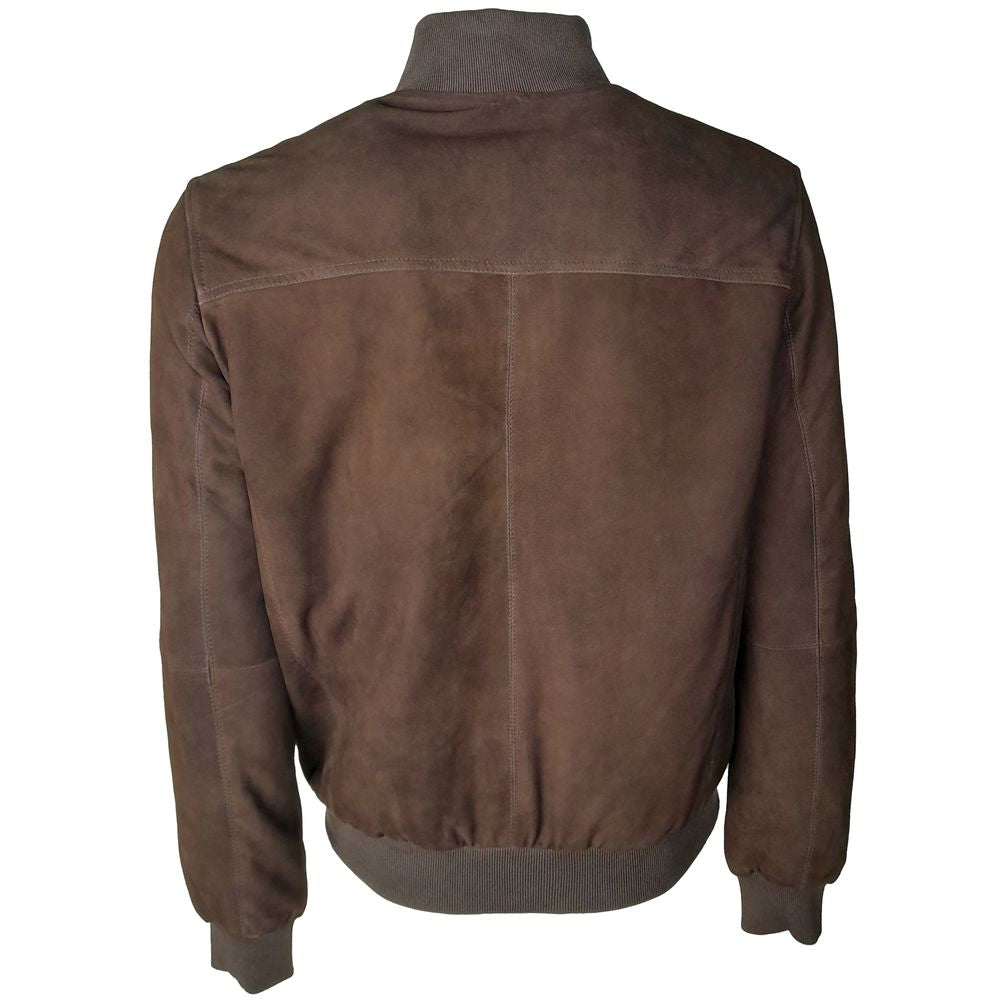 Emilio Romanelli Brown Calfskin Jacket - ACCEXO