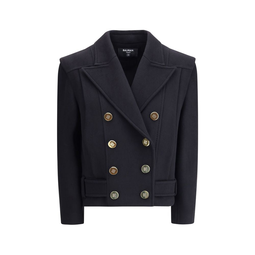 Balmain Wool Double-breasted Coat - ACCEXO