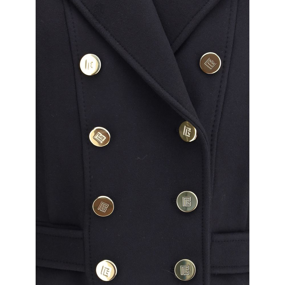 Balmain Wool Double-breasted Coat - ACCEXO