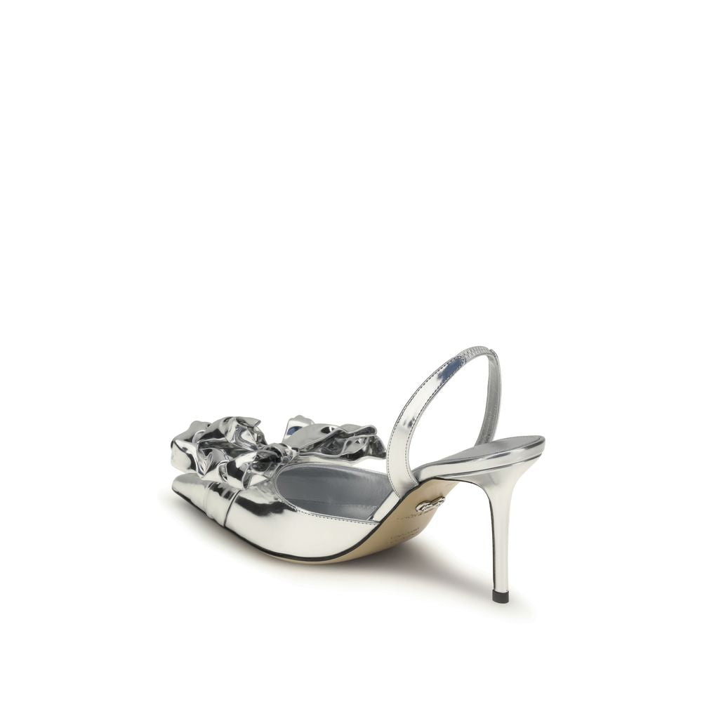 MACH & MACH Cadeau Silver Wrapped Leather Pumps - ACCEXO
