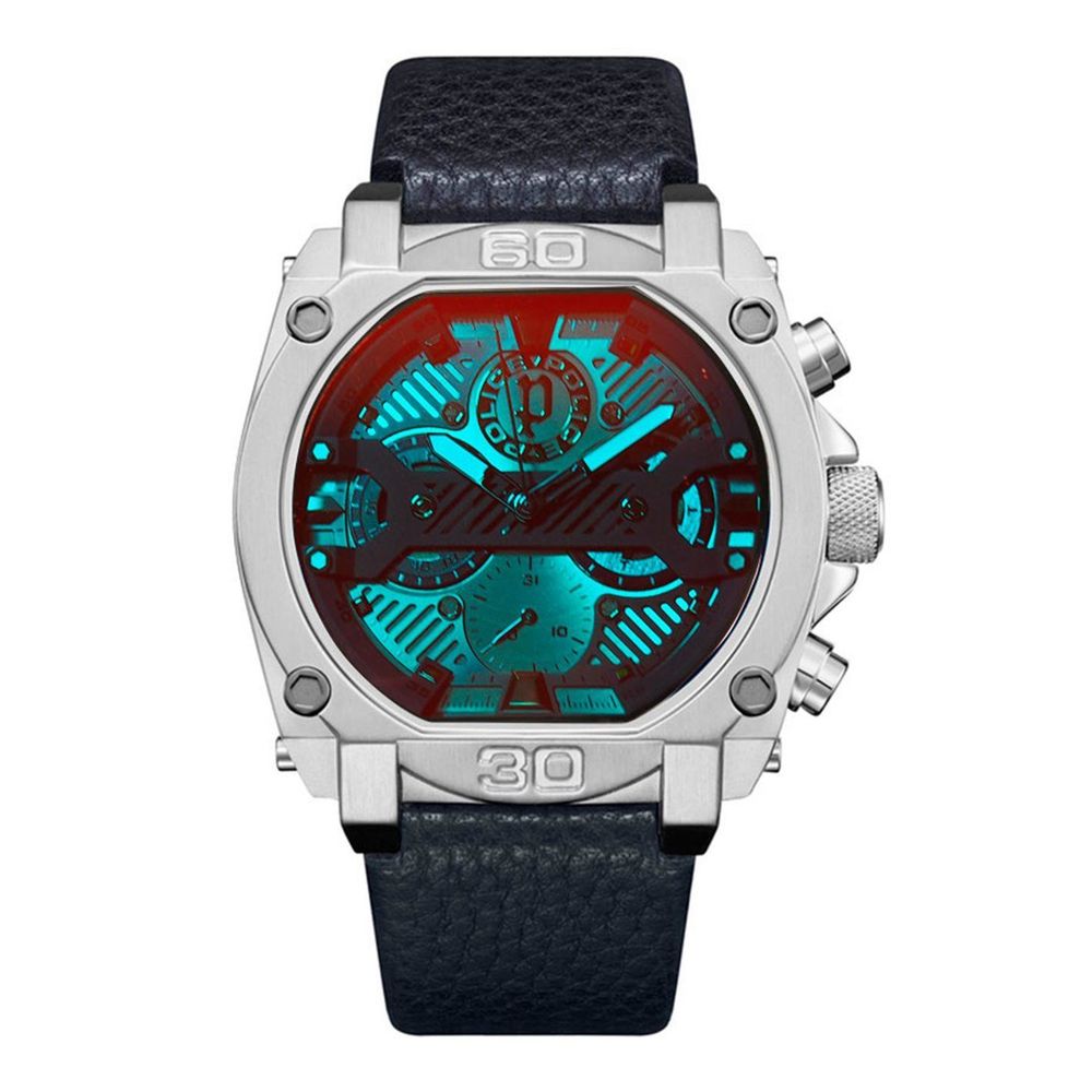 Police Blue Leather Watch - ACCEXO