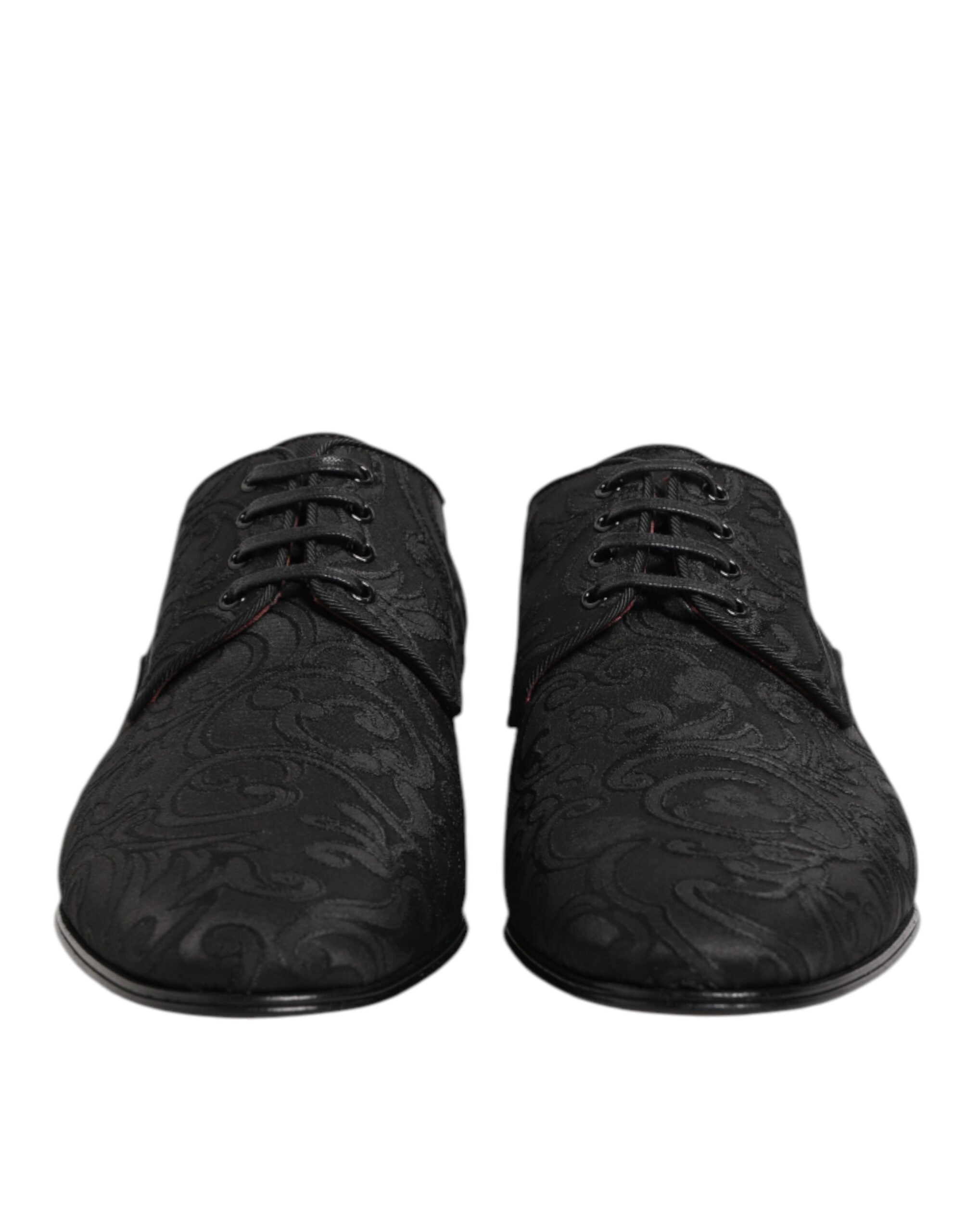 Dolce & Gabbana Black Brocade Lace Up Derby Men Dress Shoes - ACCEXO