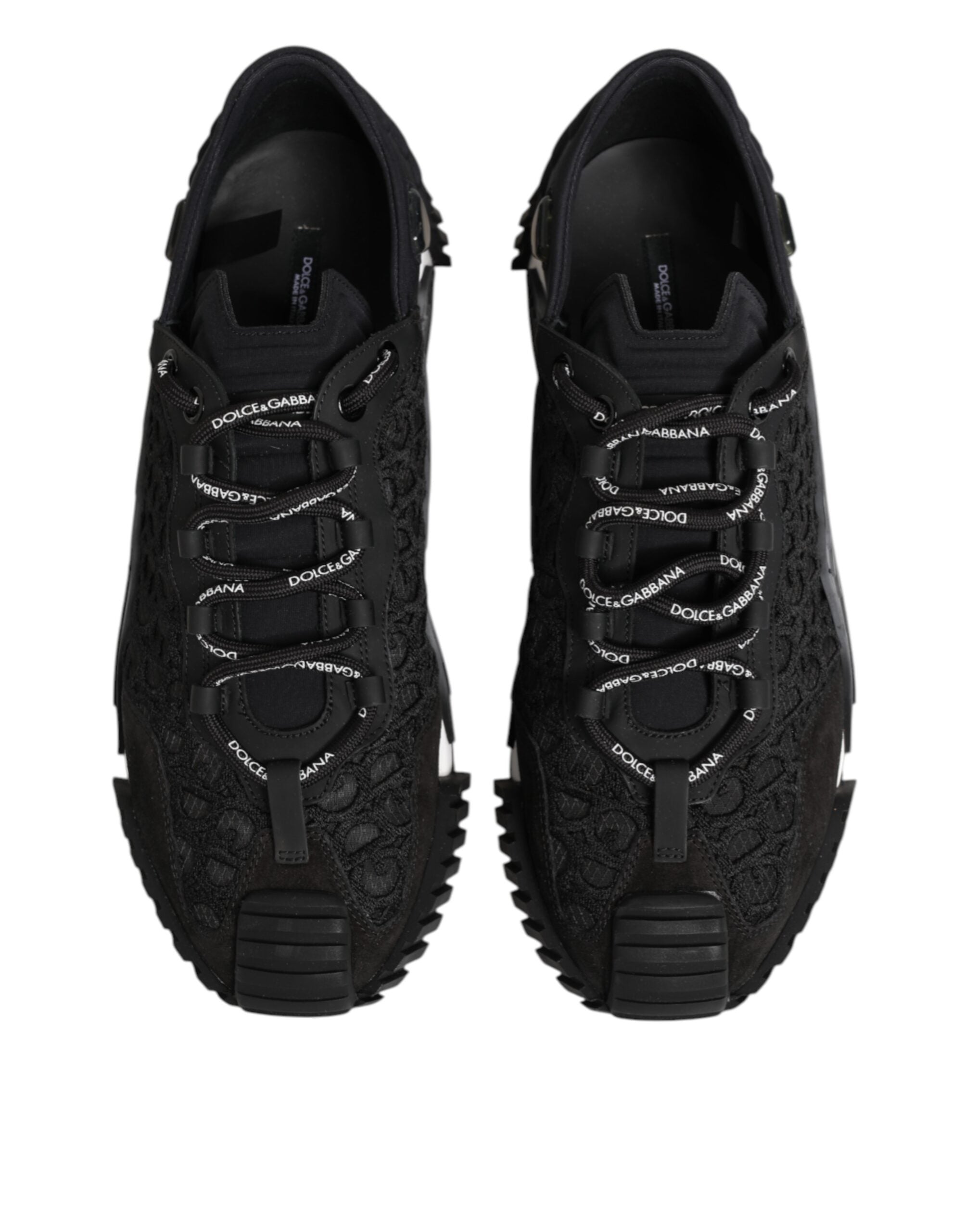 Dolce & Gabbana Black Logo Lace Low Top NS1 Sneaker Shoes - ACCEXO