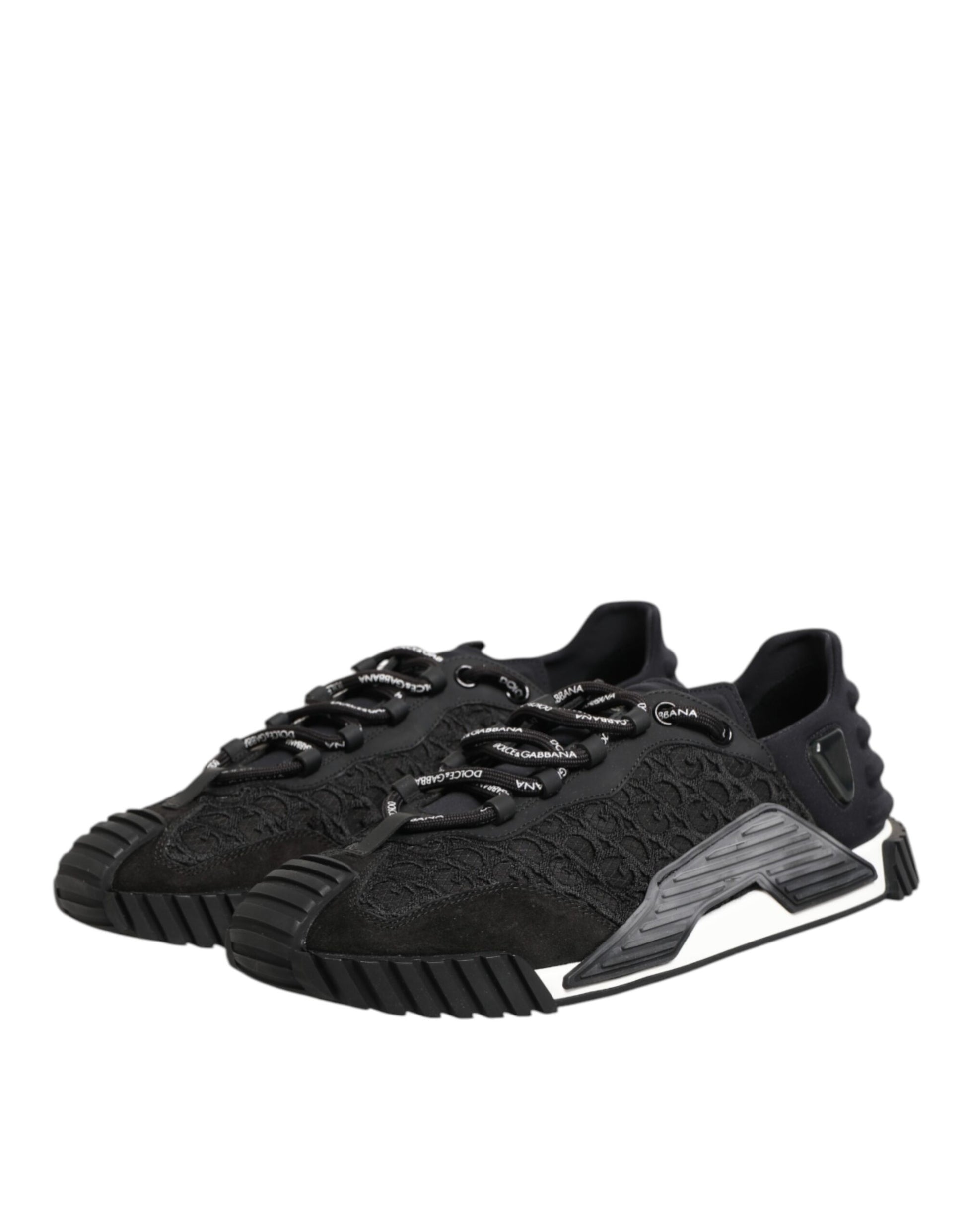 Dolce & Gabbana Black Logo Lace Low Top NS1 Sneaker Shoes - ACCEXO