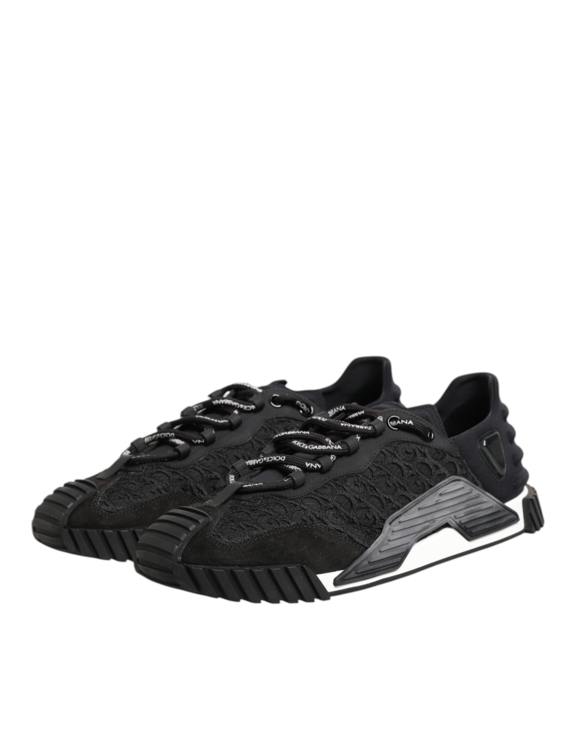 Dolce & Gabbana Black Logo Lace Low Top NS1 Sneaker Shoes - ACCEXO