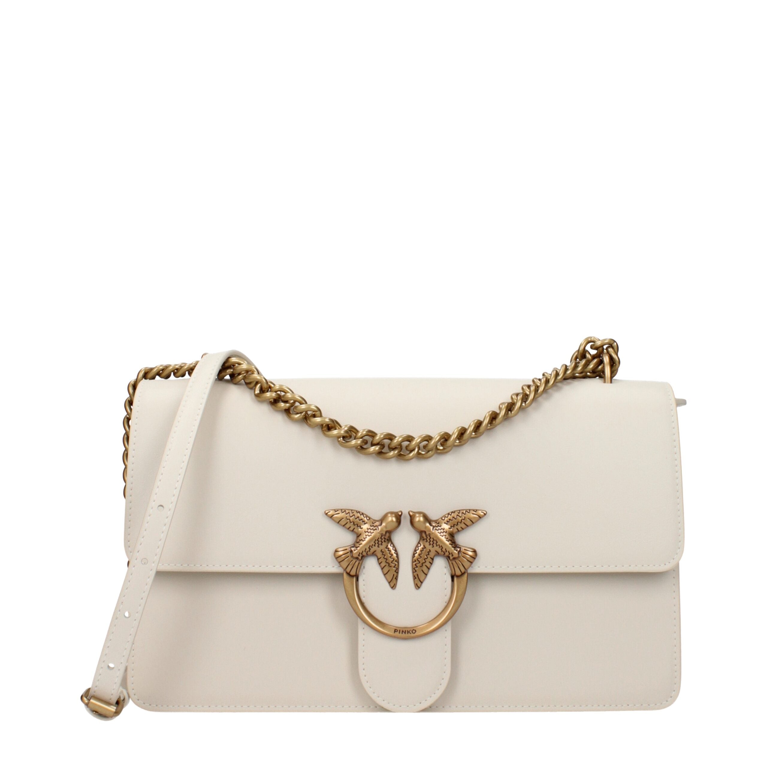PINKO Beige Leather Crossbody Bags