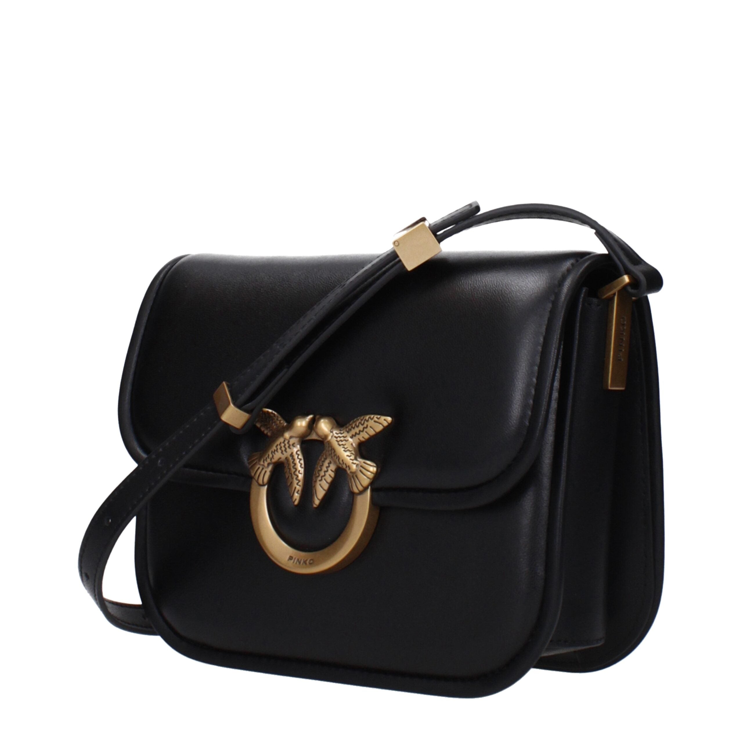 PINKO Black Leather Crossbody Bags