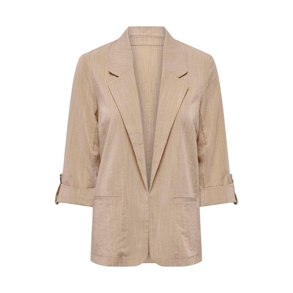 Only Beige Viscose Blazer - ACCEXO