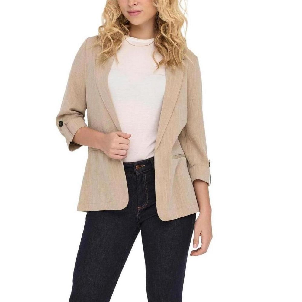 Only Beige Viscose Blazer - ACCEXO
