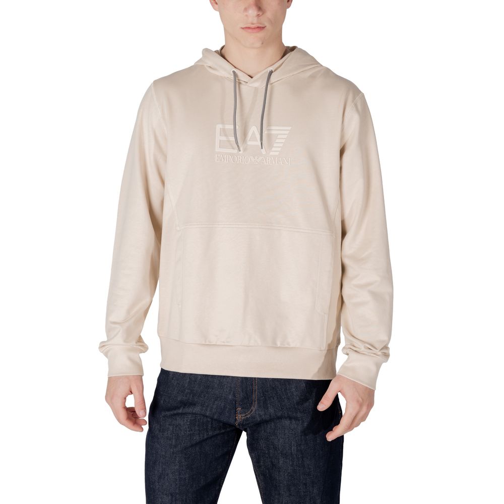 EA7 Emporio Armani Beige Cotton Hoody - ACCEXO