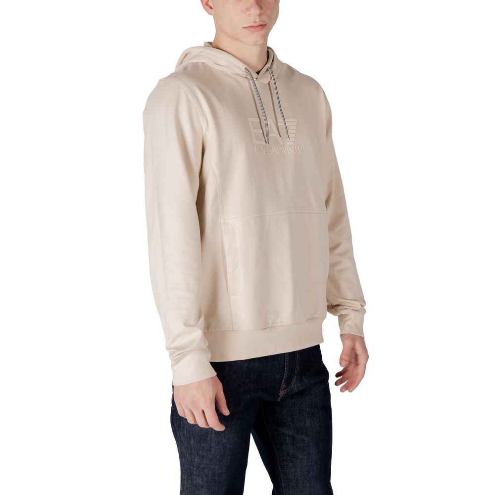 EA7 Emporio Armani Beige Cotton Hoody - ACCEXO