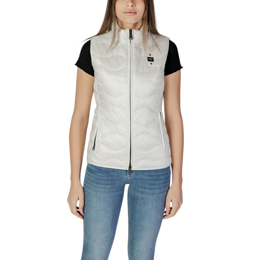 Blauer White Polyamide Sleveless Jacket - ACCEXO