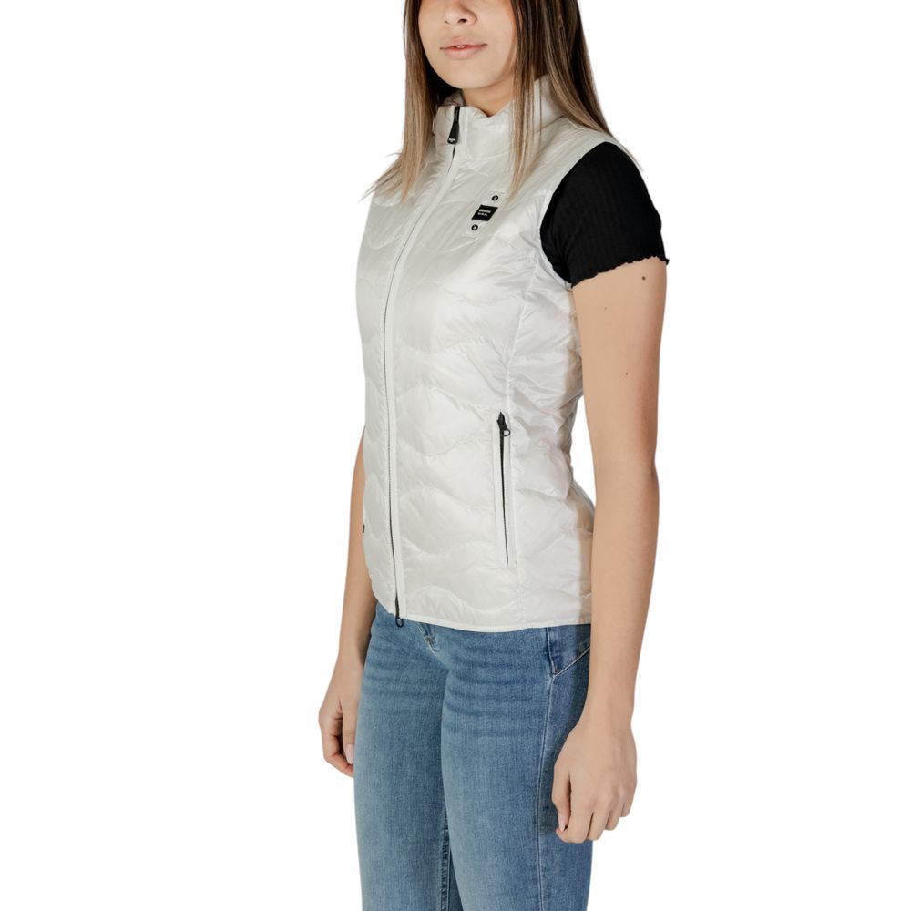 Blauer White Polyamide Sleveless Jacket - ACCEXO