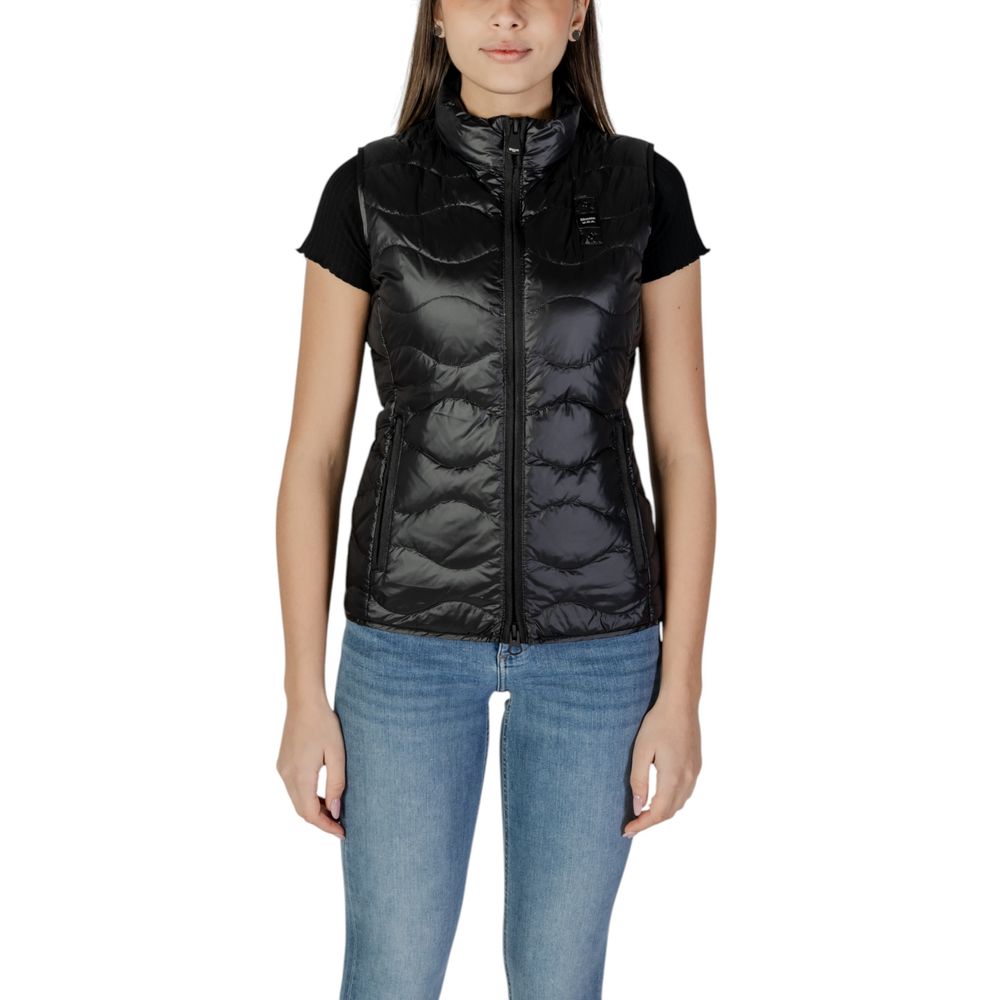 Blauer Black Polyamide Sleveless Jacket - ACCEXO
