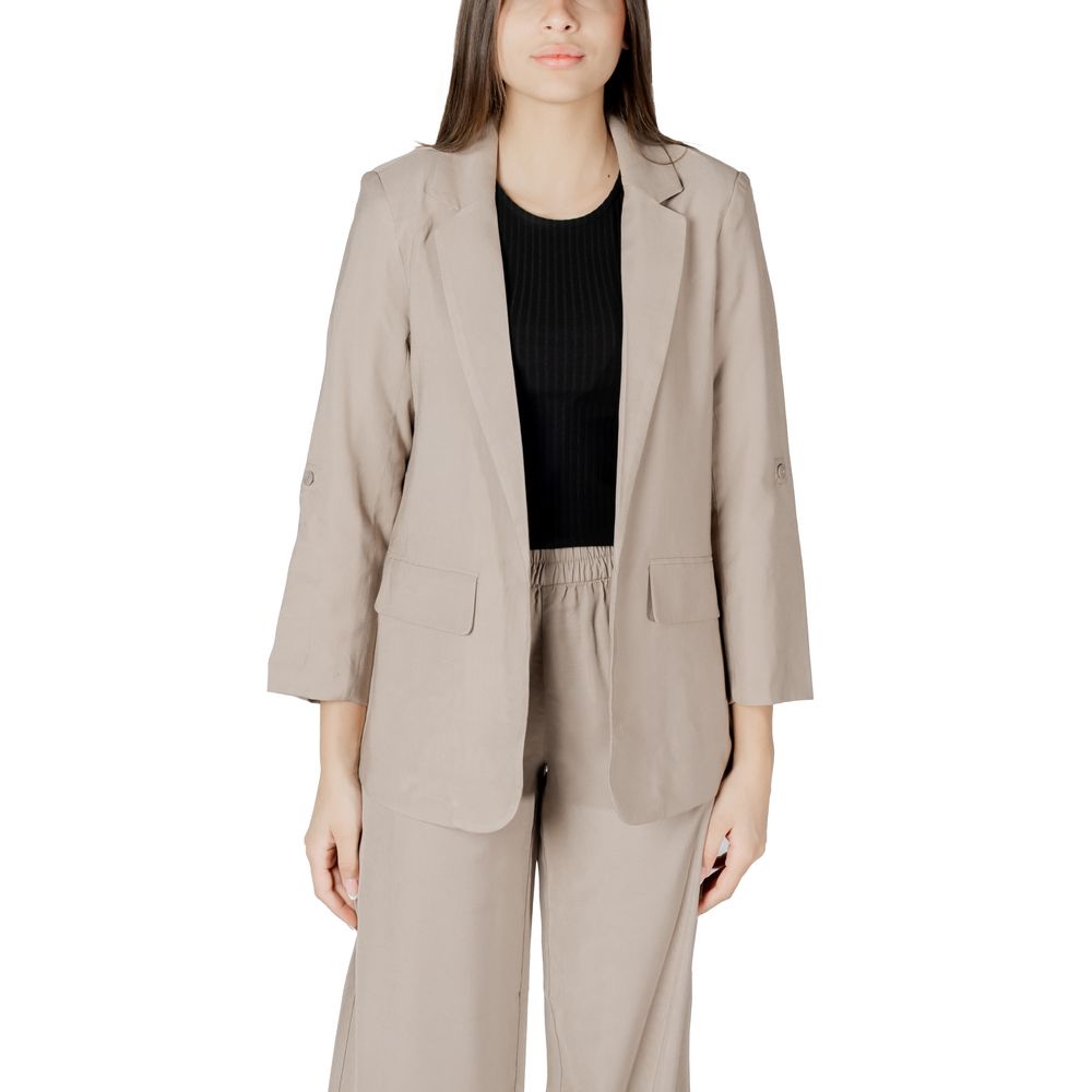 Only Beige Viscose Blazer - ACCEXO