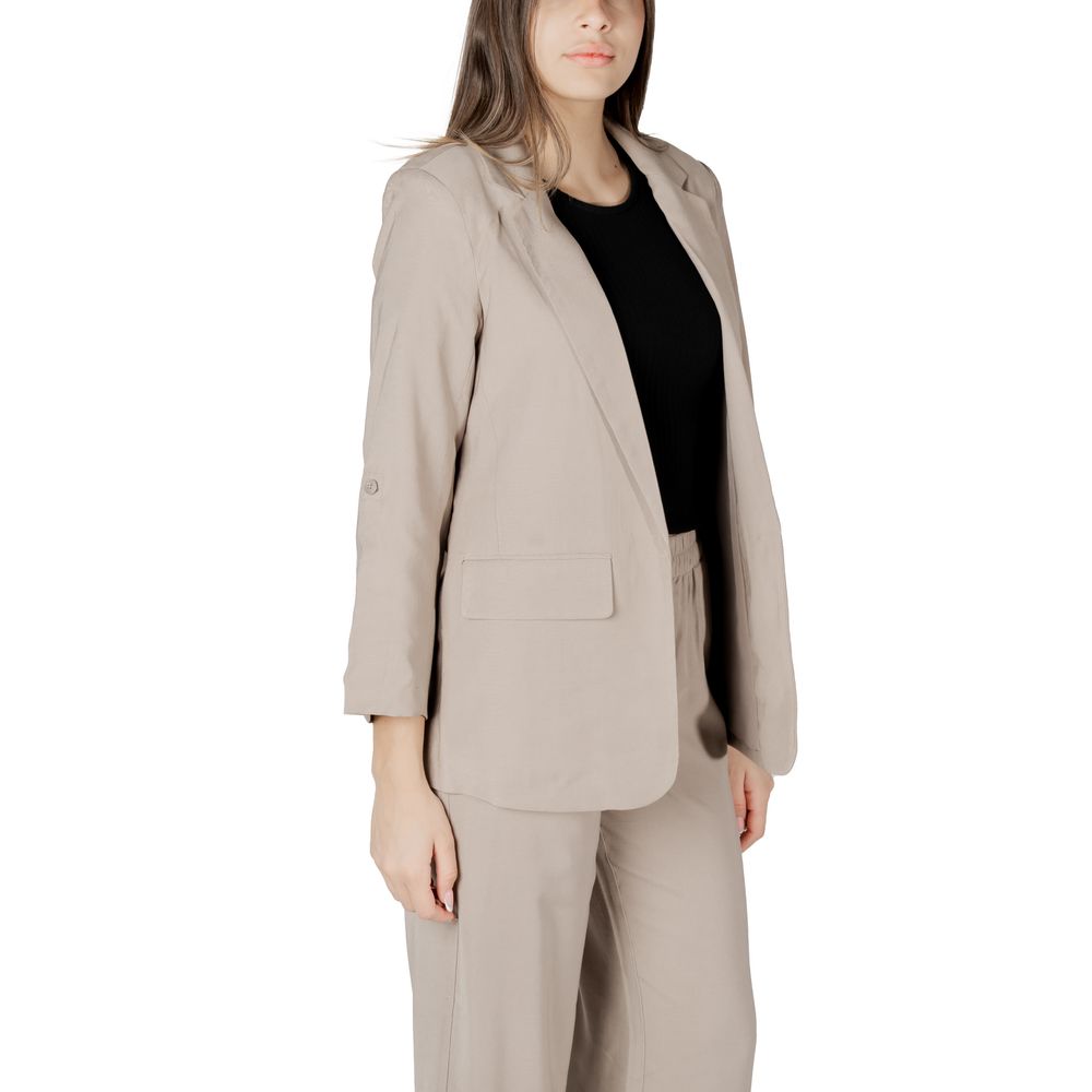 Only Beige Viscose Blazer - ACCEXO