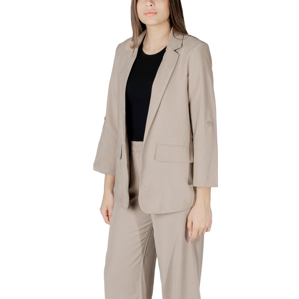 Only Beige Viscose Blazer - ACCEXO
