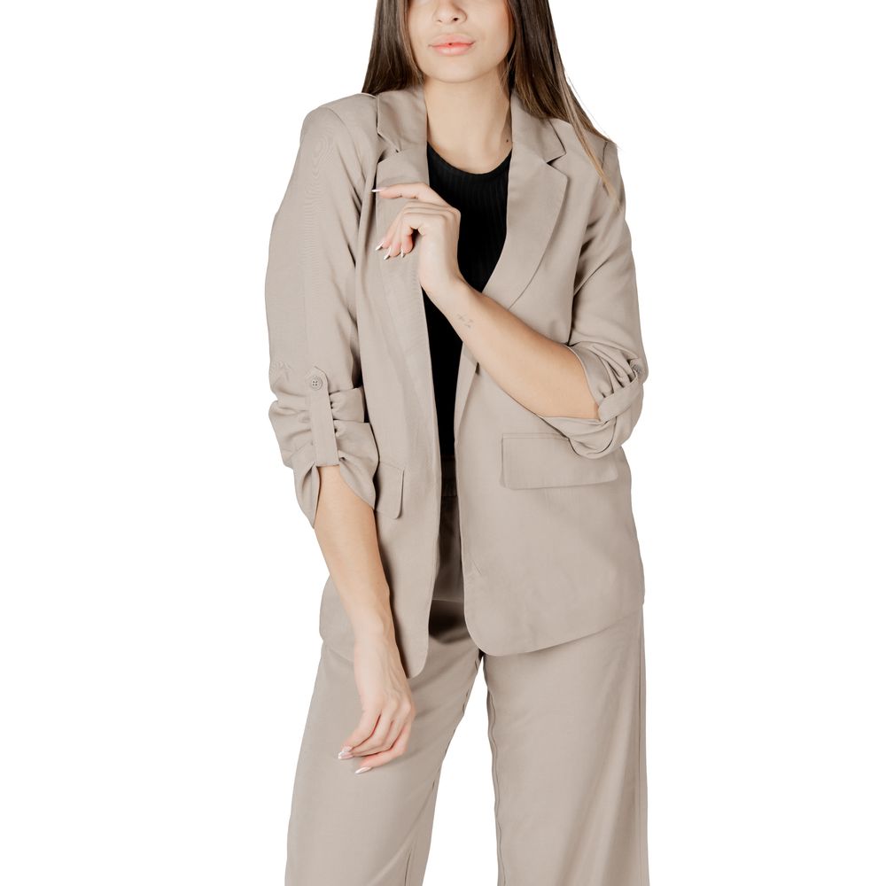 Only Beige Viscose Blazer - ACCEXO