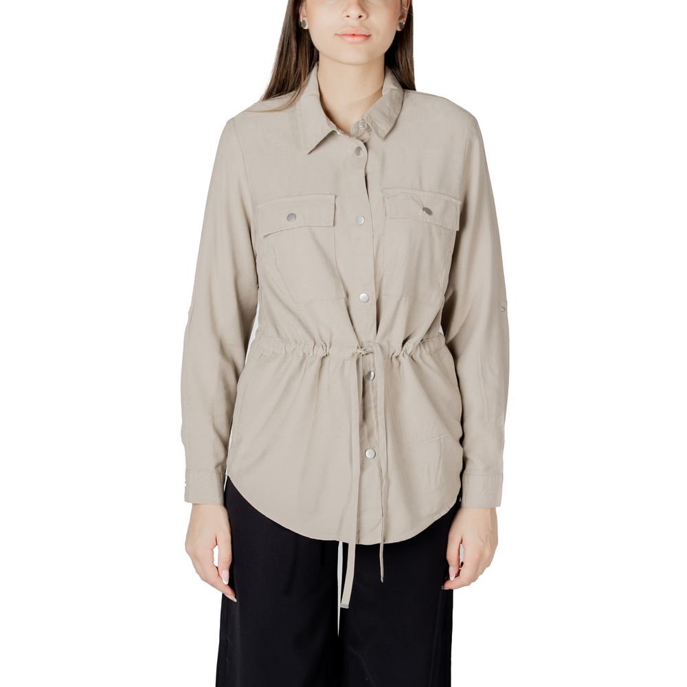 Only Beige Viscose Shirt - ACCEXO