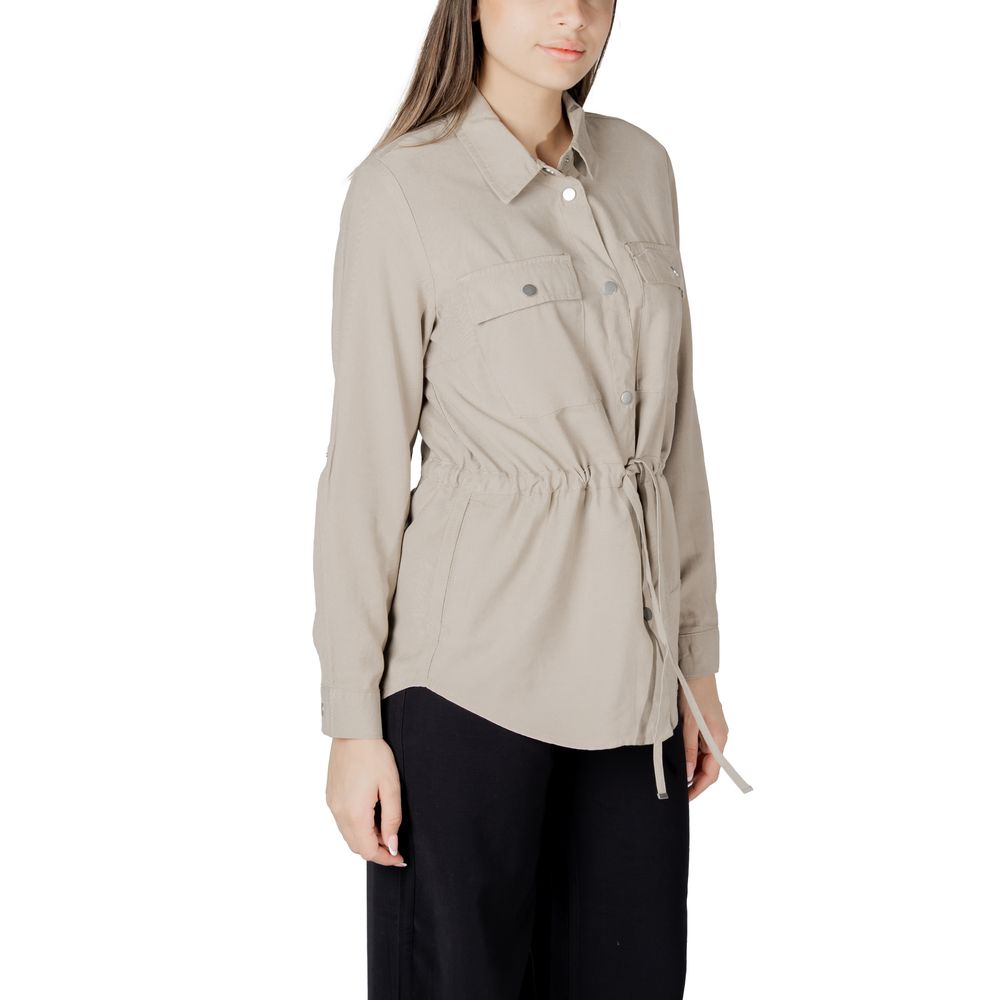 Only Beige Viscose Shirt - ACCEXO