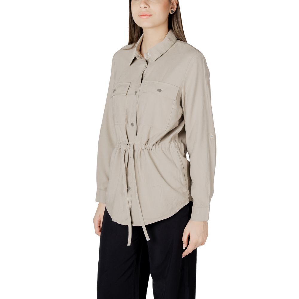 Only Beige Viscose Shirt - ACCEXO