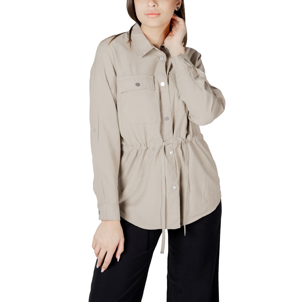 Only Beige Viscose Shirt - ACCEXO