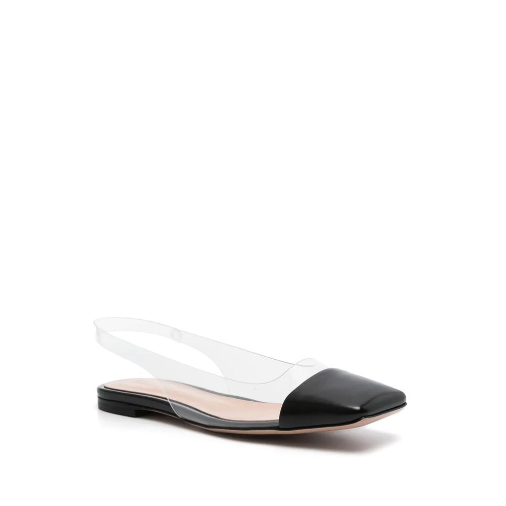 Gianvito Rossi Plexi Slingback Flats - ACCEXO