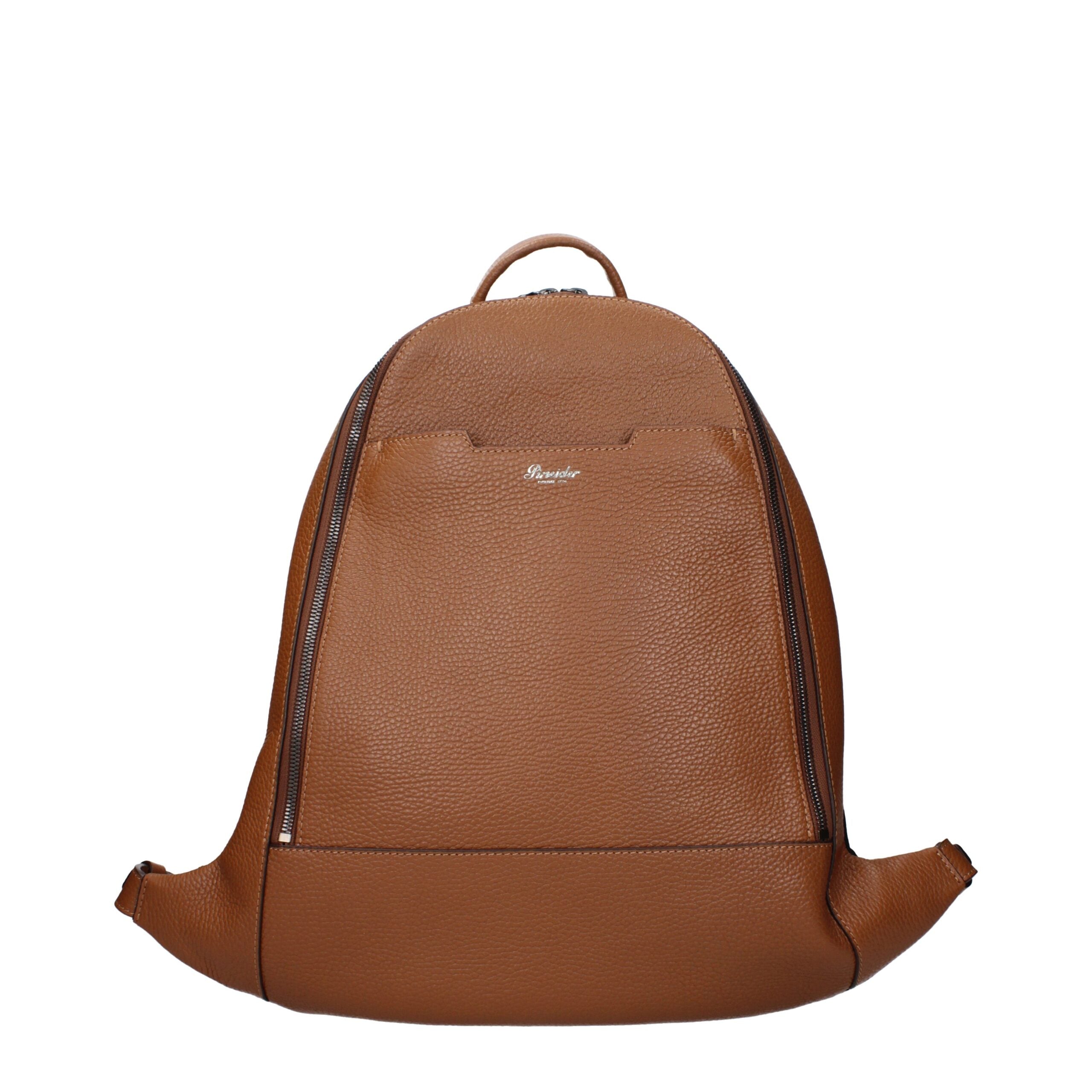 Pineider Brown Leather Backpacks