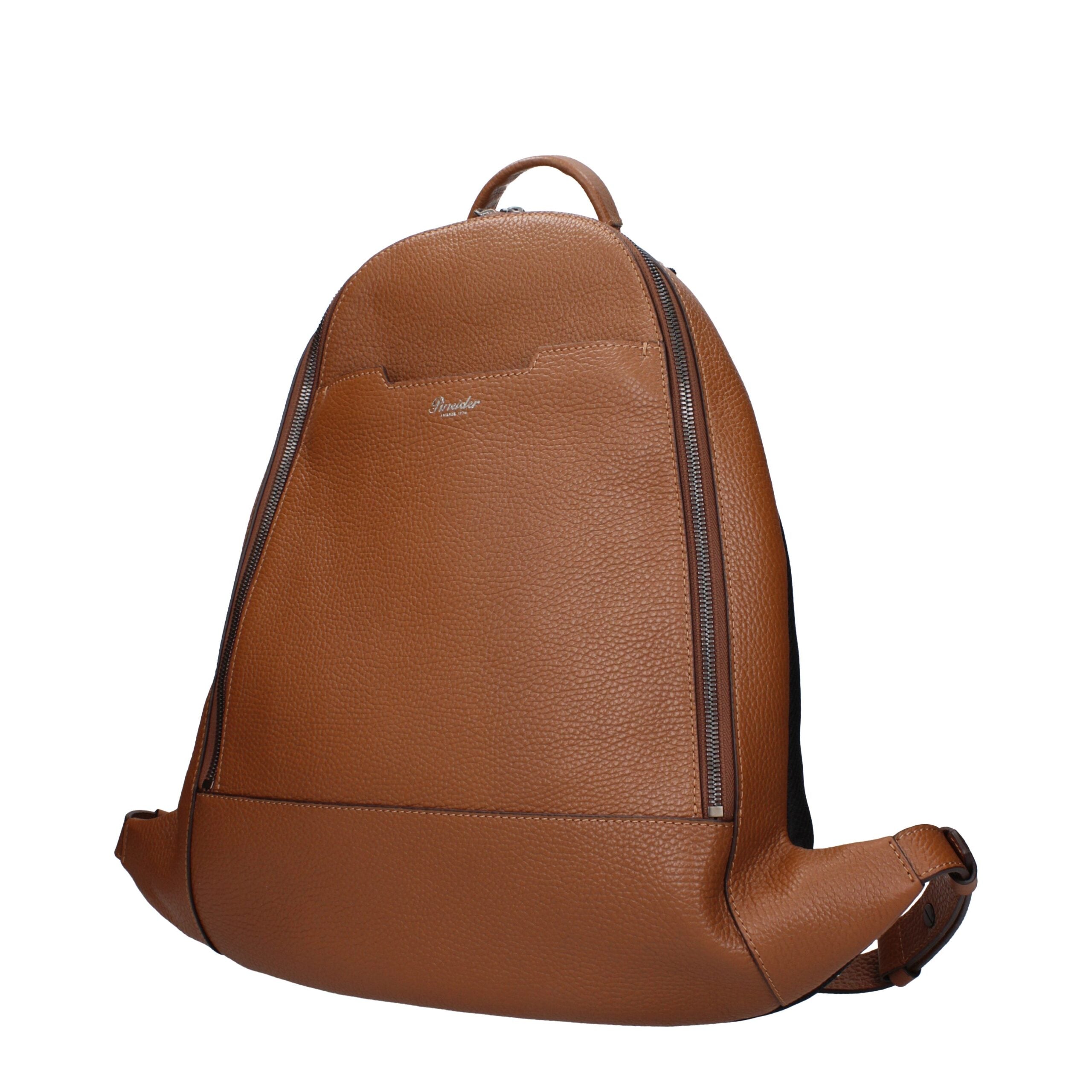 Pineider Brown Leather Backpacks
