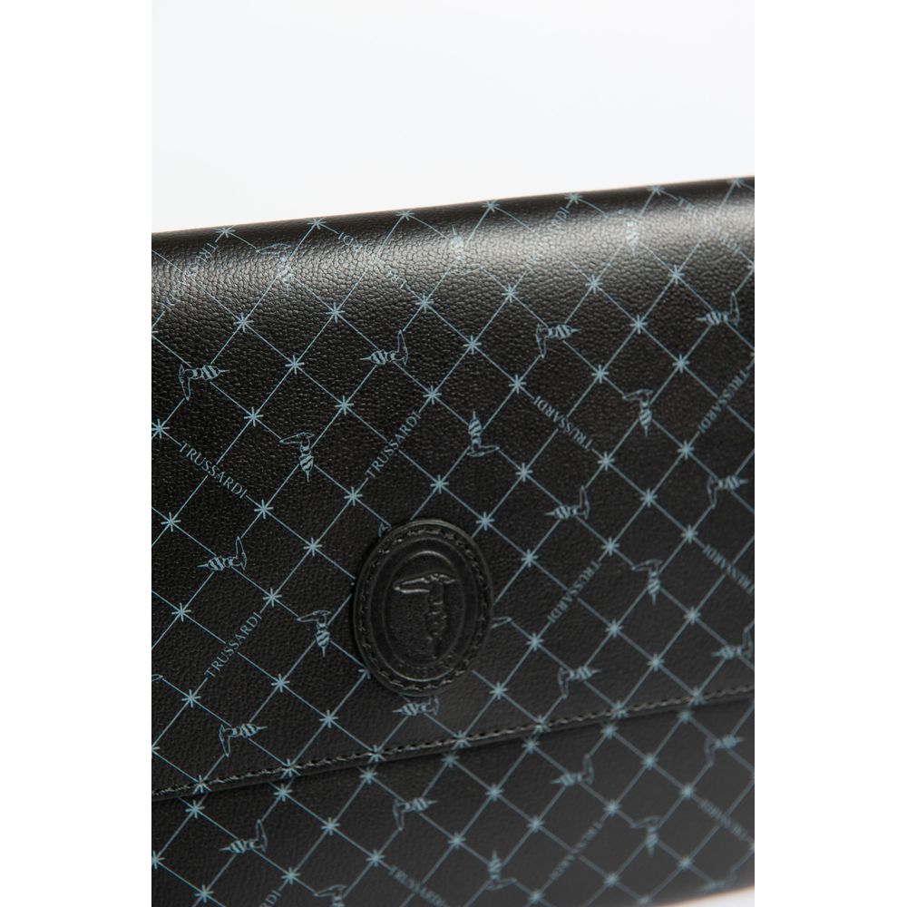 Trussardi Black Polyester Clutch Bag - ACCEXO