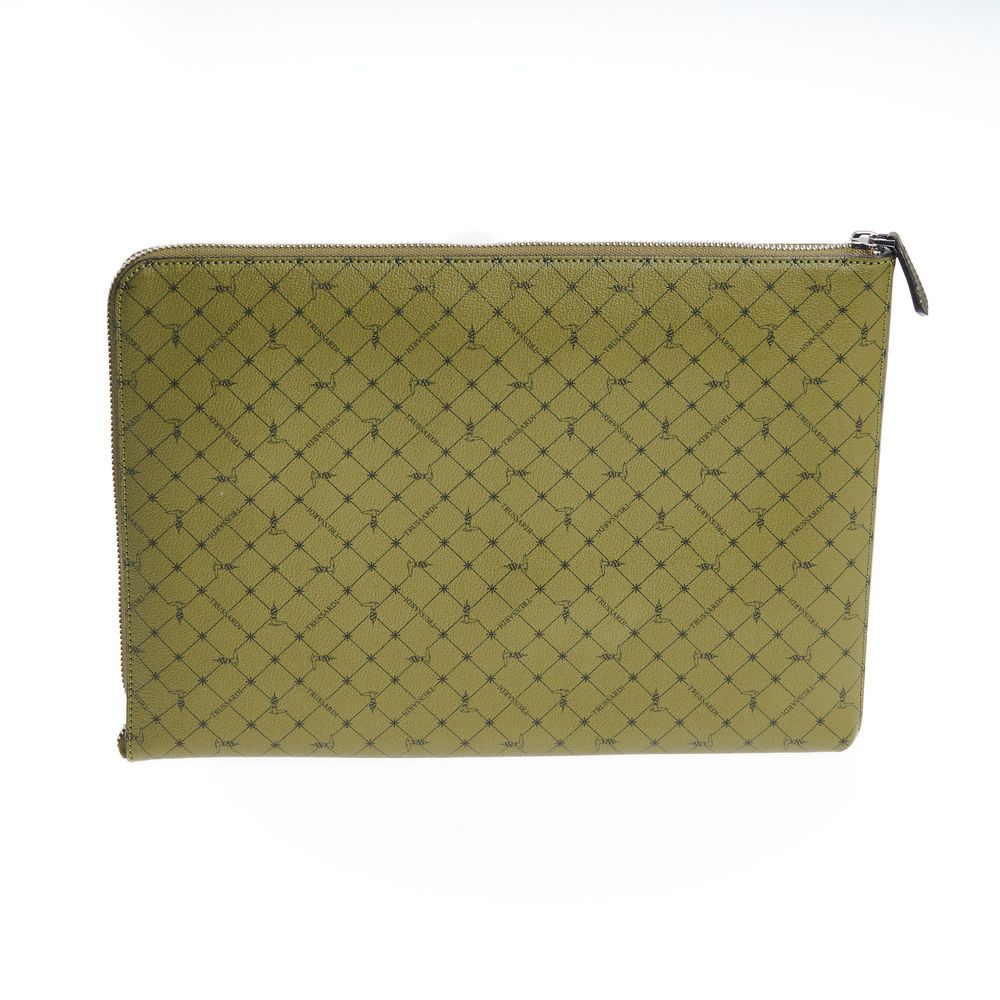 Trussardi Green Leather Clutch Bag - ACCEXO