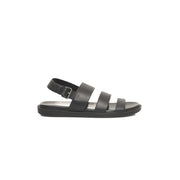 Cerruti 1881 Black Leather Men Sandal - ACCEXO