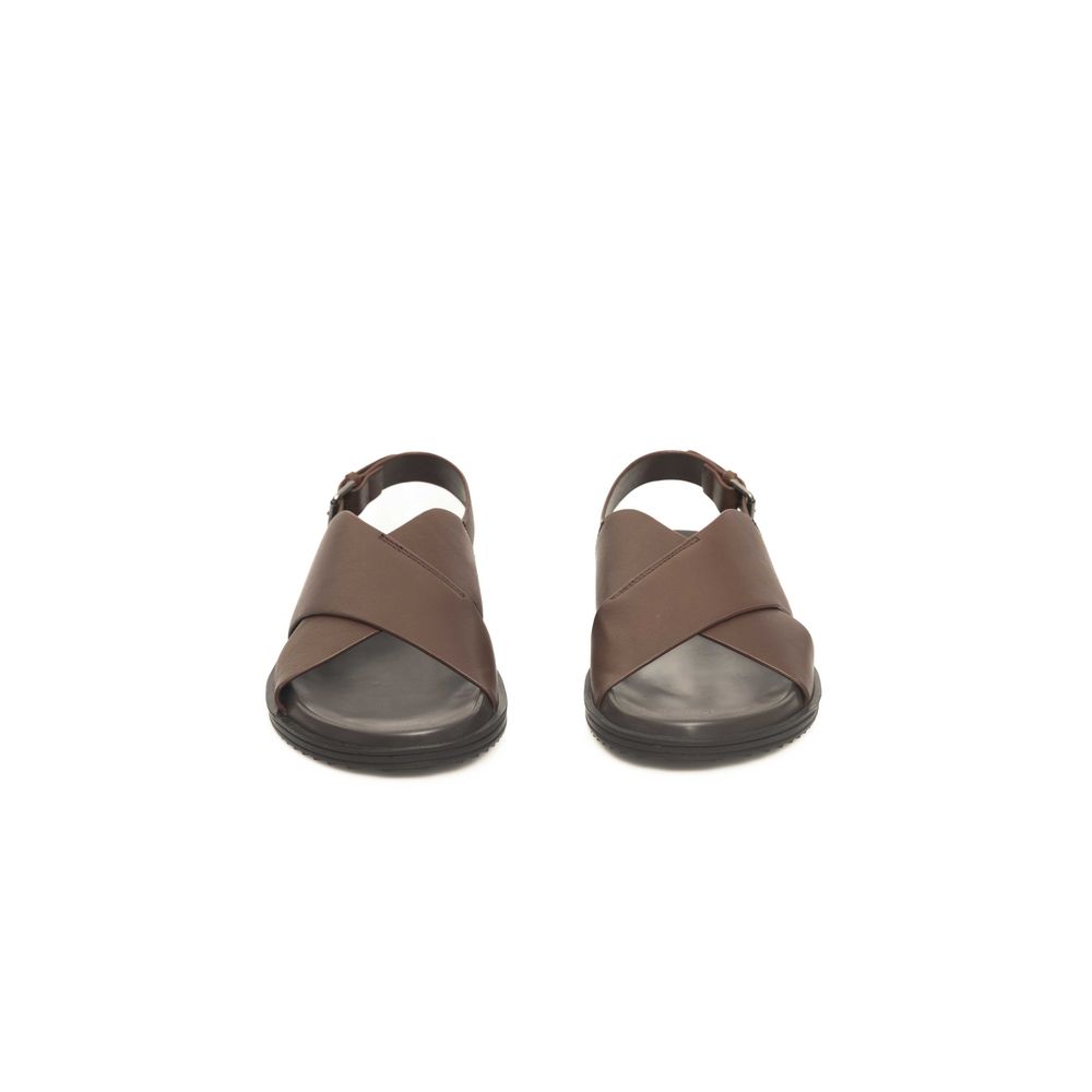 Cerruti 1881 Brown Cowhide Men Sandal - ACCEXO